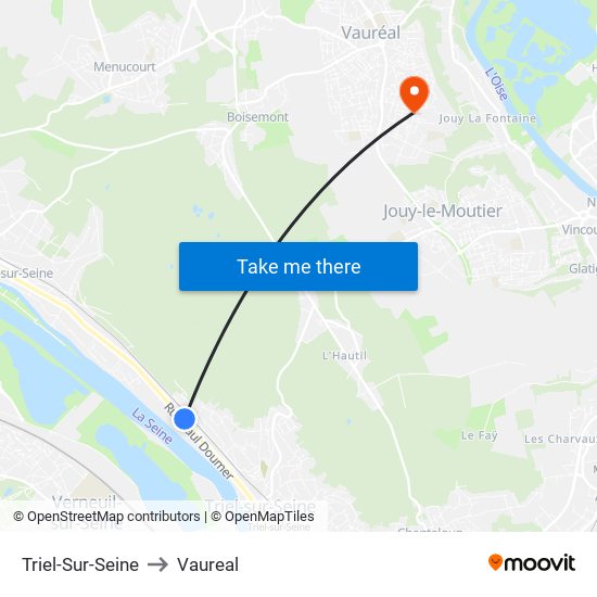 Triel-Sur-Seine to Vaureal map