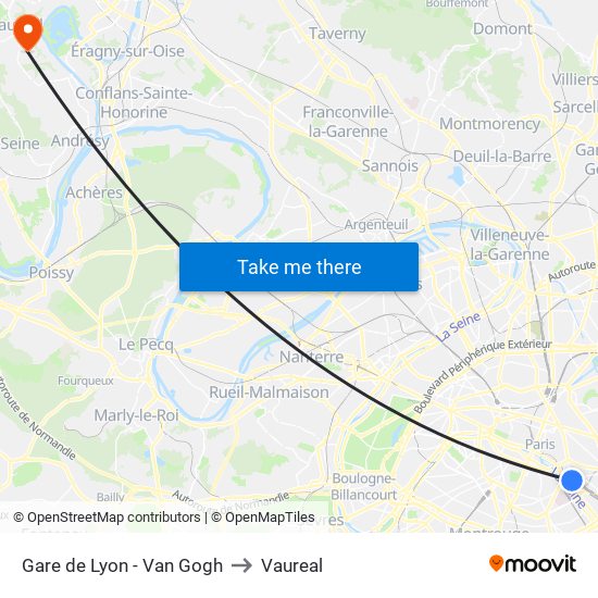Gare de Lyon - Van Gogh to Vaureal map