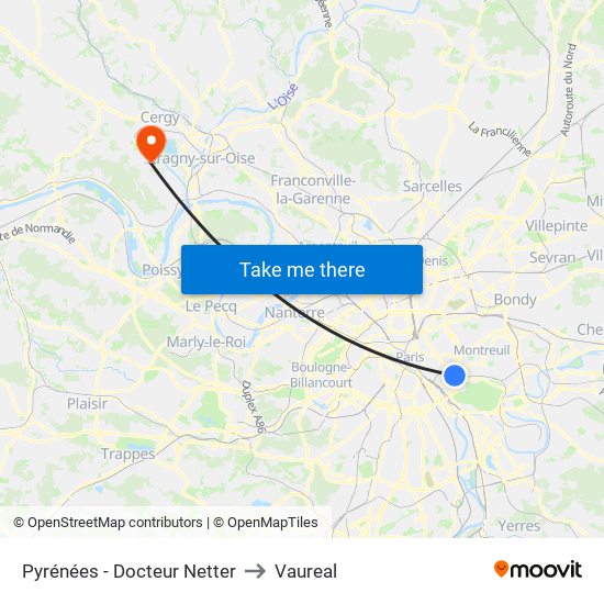 Pyrénées - Docteur Netter to Vaureal map