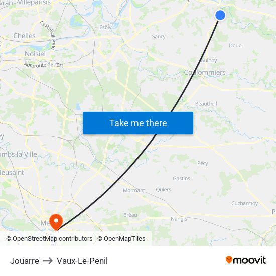 Jouarre to Vaux-Le-Penil map