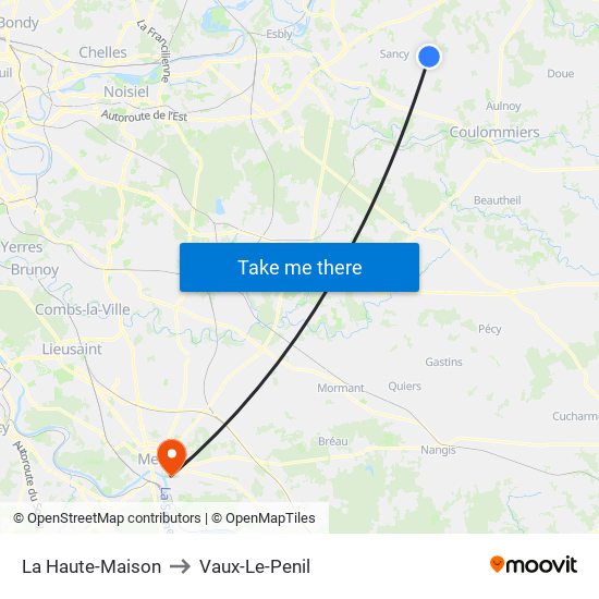 La Haute-Maison to Vaux-Le-Penil map