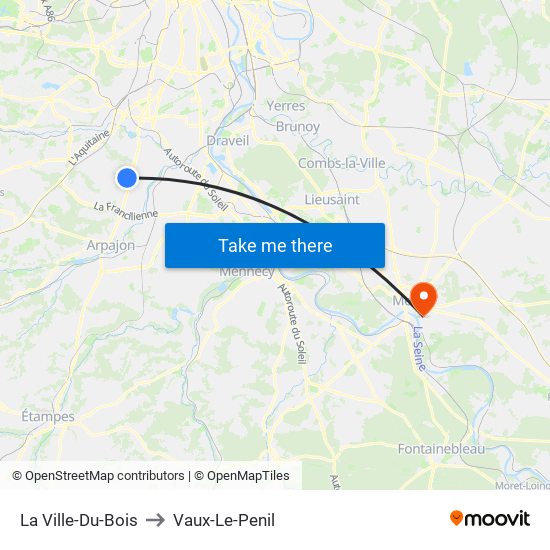La Ville-Du-Bois to Vaux-Le-Penil map