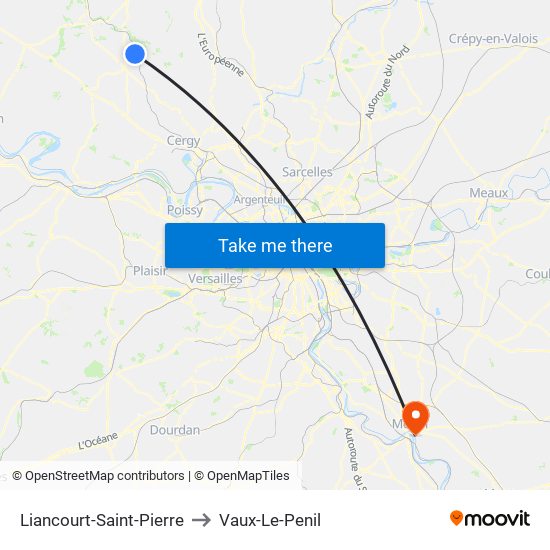 Liancourt-Saint-Pierre to Vaux-Le-Penil map