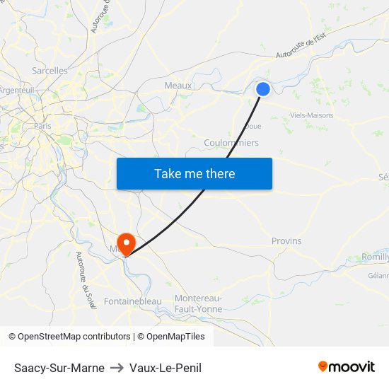 Saacy-Sur-Marne to Vaux-Le-Penil map