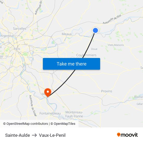 Sainte-Aulde to Vaux-Le-Penil map