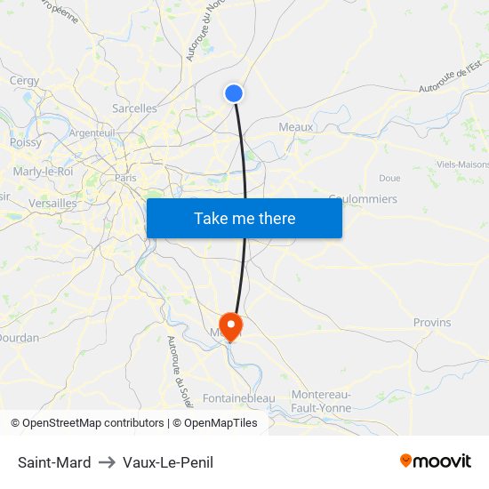 Saint-Mard to Vaux-Le-Penil map
