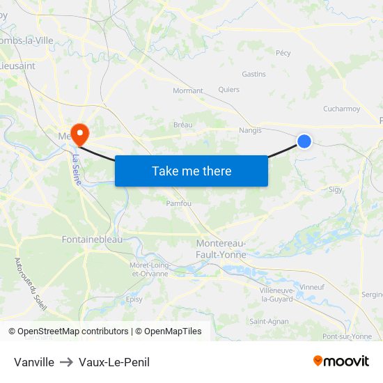 Vanville to Vaux-Le-Penil map