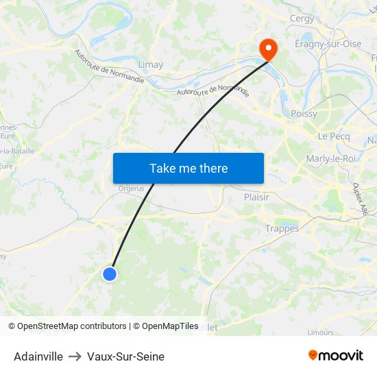 Adainville to Vaux-Sur-Seine map