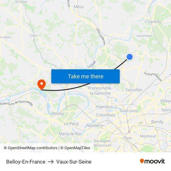 Belloy-En-France to Vaux-Sur-Seine map