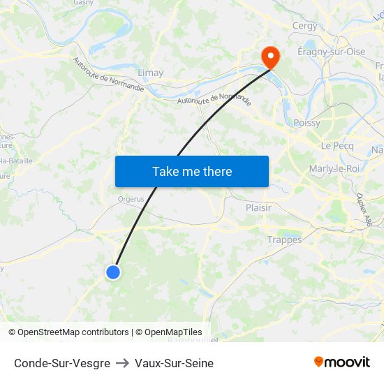 Conde-Sur-Vesgre to Vaux-Sur-Seine map