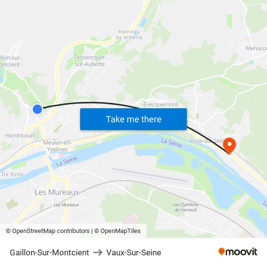 Gaillon-Sur-Montcient to Vaux-Sur-Seine map