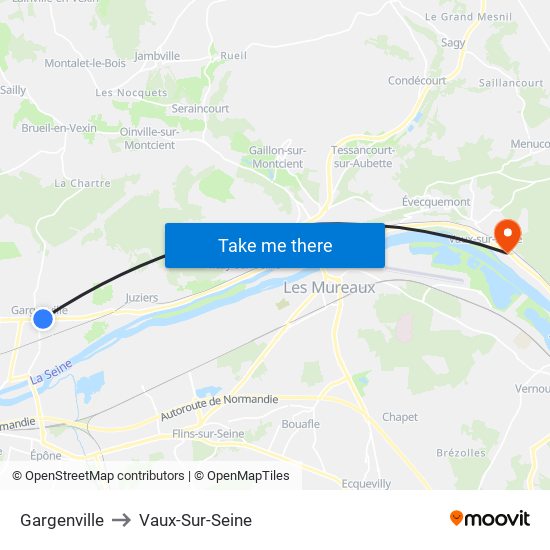 Gargenville to Vaux-Sur-Seine map