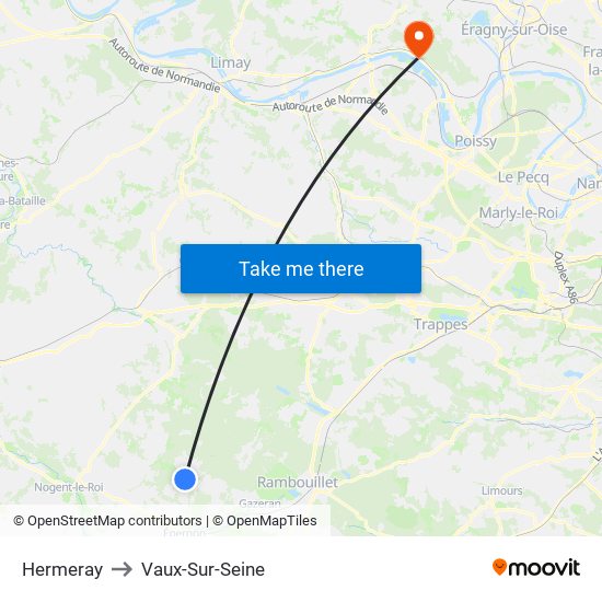 Hermeray to Vaux-Sur-Seine map