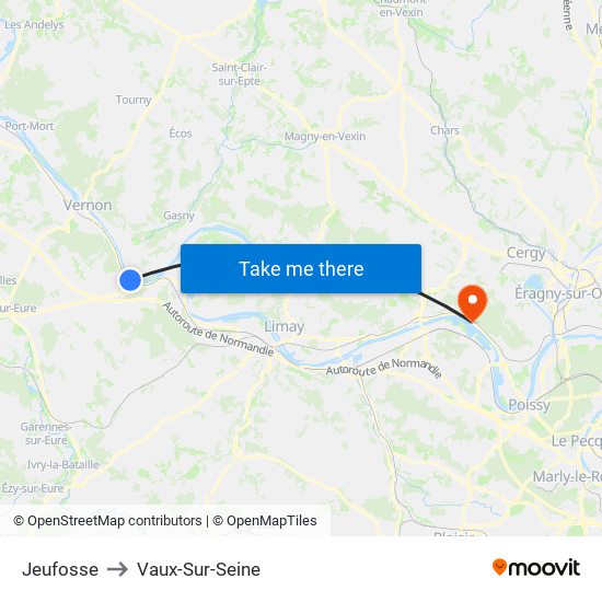 Jeufosse to Vaux-Sur-Seine map