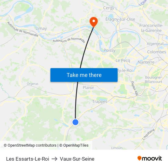 Les Essarts-Le-Roi to Vaux-Sur-Seine map