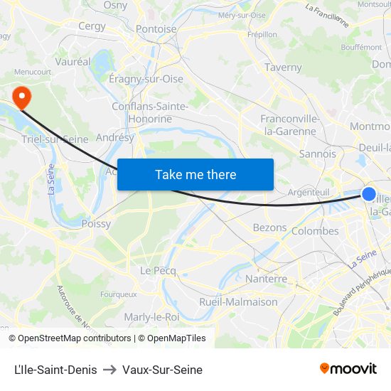 L'Ile-Saint-Denis to Vaux-Sur-Seine map