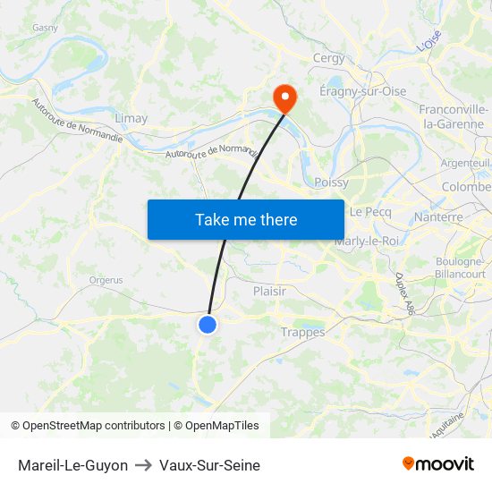 Mareil-Le-Guyon to Vaux-Sur-Seine map