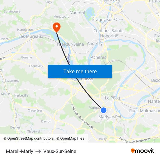 Mareil-Marly to Vaux-Sur-Seine map