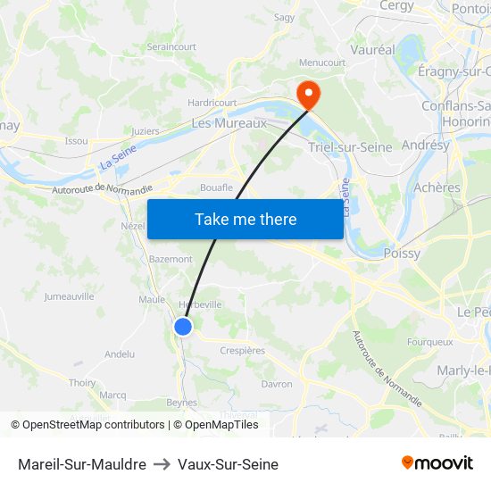 Mareil-Sur-Mauldre to Vaux-Sur-Seine map