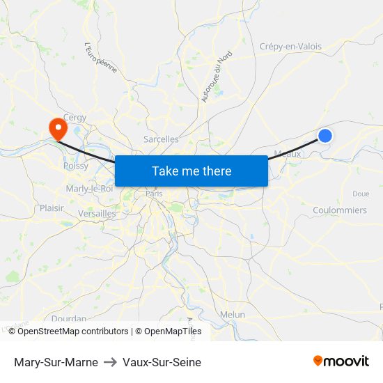 Mary-Sur-Marne to Vaux-Sur-Seine map