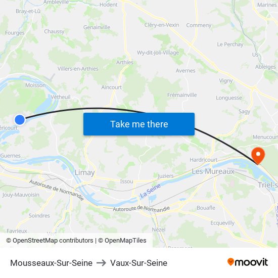 Mousseaux-Sur-Seine to Vaux-Sur-Seine map