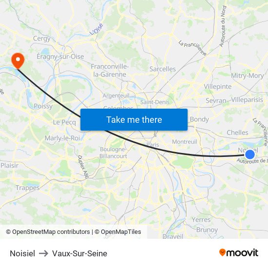 Noisiel to Vaux-Sur-Seine map