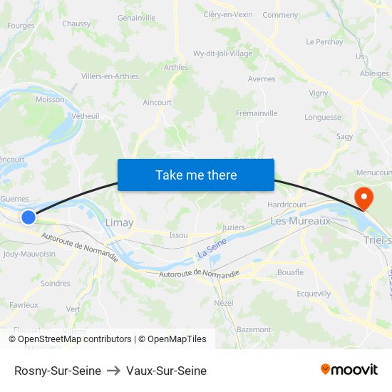 Rosny-Sur-Seine to Vaux-Sur-Seine map