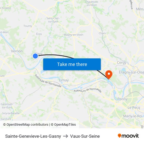 Sainte-Genevieve-Les-Gasny to Vaux-Sur-Seine map