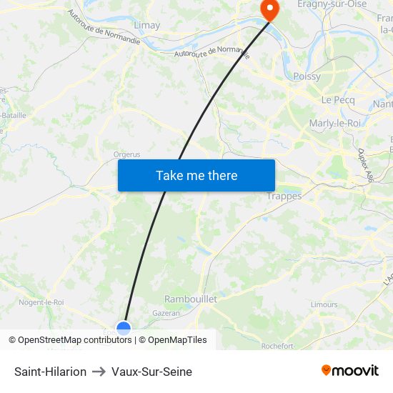 Saint-Hilarion to Vaux-Sur-Seine map