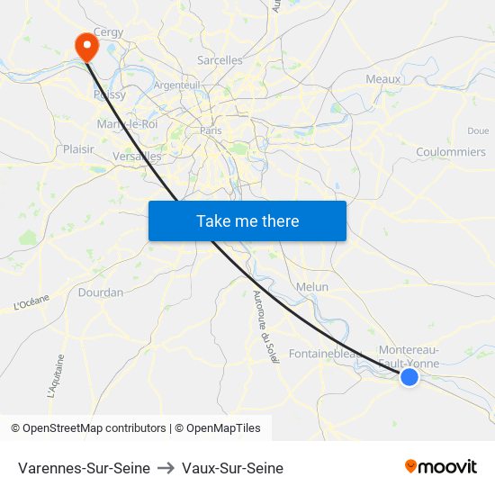 Varennes-Sur-Seine to Vaux-Sur-Seine map