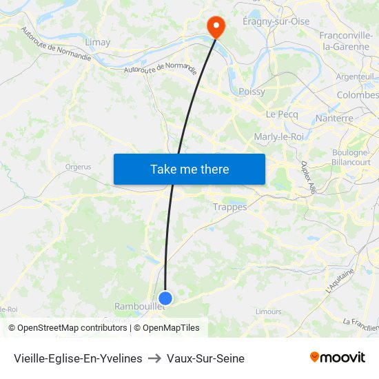 Vieille-Eglise-En-Yvelines to Vaux-Sur-Seine map