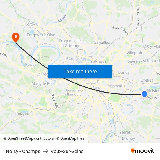 Noisy - Champs to Vaux-Sur-Seine map