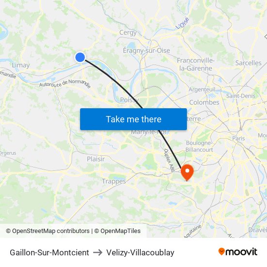 Gaillon-Sur-Montcient to Velizy-Villacoublay map