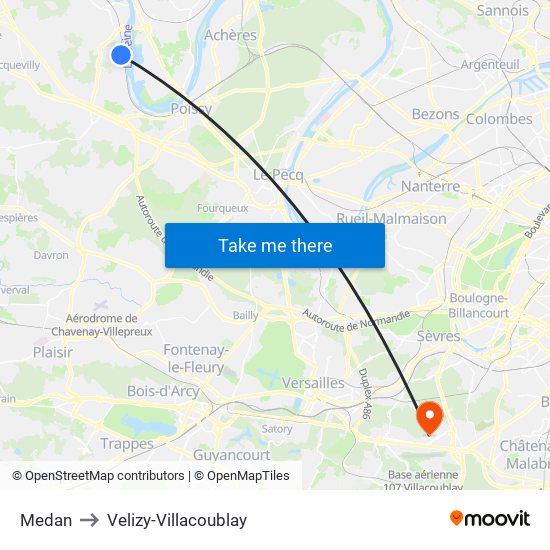 Medan to Velizy-Villacoublay map