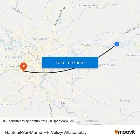 Nanteuil-Sur-Marne to Velizy-Villacoublay map