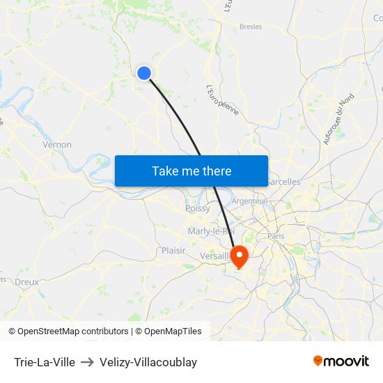 Trie-La-Ville to Velizy-Villacoublay map