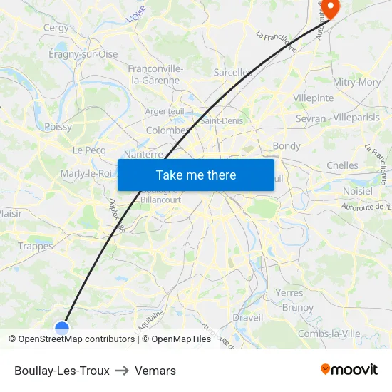 Boullay-Les-Troux to Vemars map