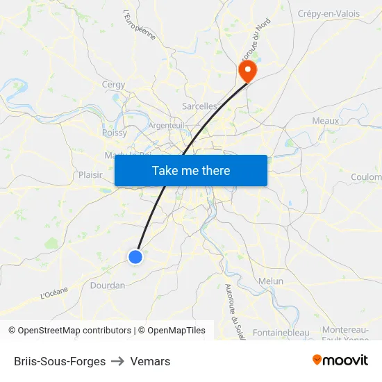 Briis-Sous-Forges to Vemars map