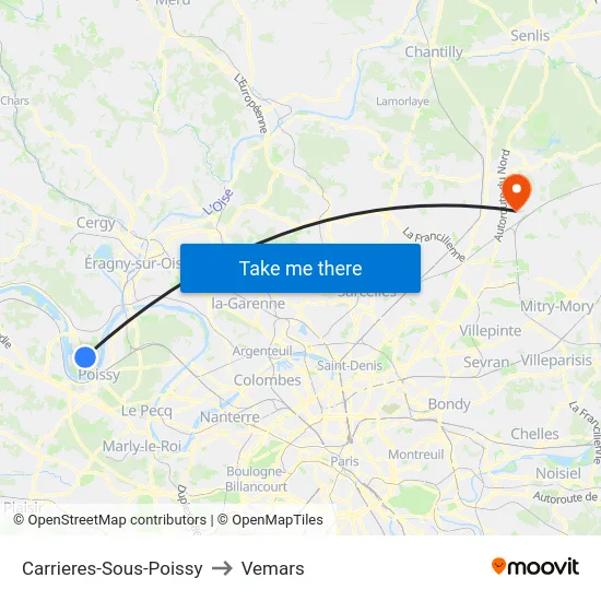 Carrieres-Sous-Poissy to Vemars map
