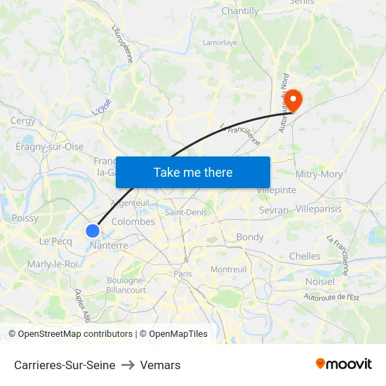Carrieres-Sur-Seine to Vemars map