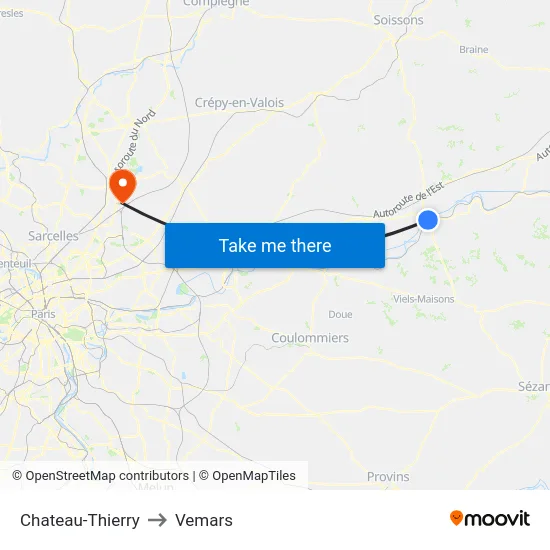 Chateau-Thierry to Vemars map