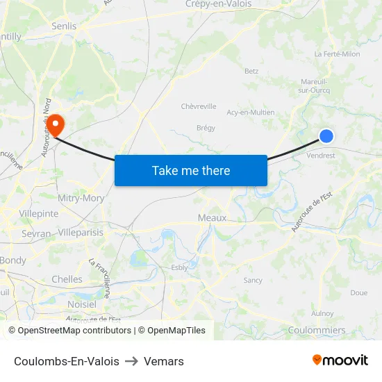 Coulombs-En-Valois to Vemars map