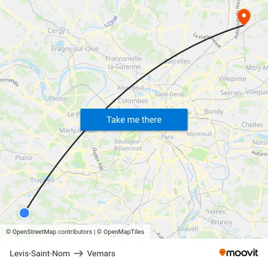 Levis-Saint-Nom to Vemars map