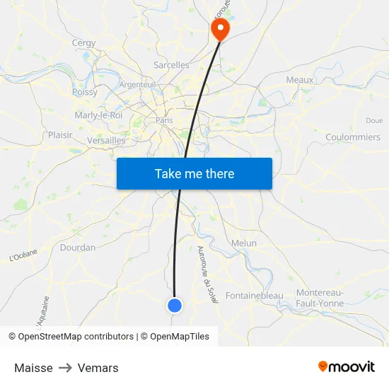 Maisse to Vemars map