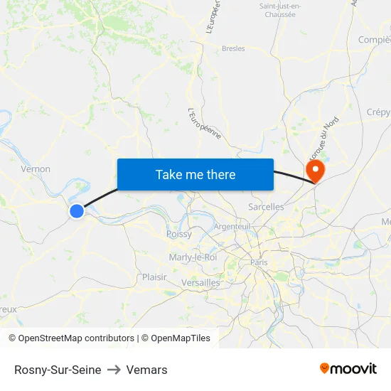 Rosny-Sur-Seine to Vemars map