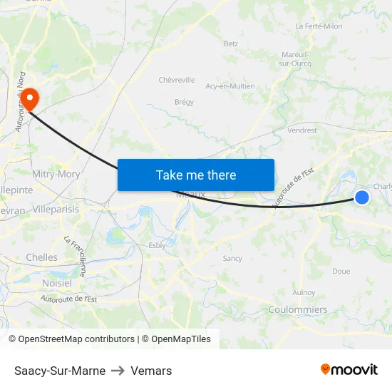 Saacy-Sur-Marne to Vemars map