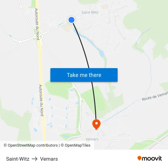 Saint-Witz to Vemars map