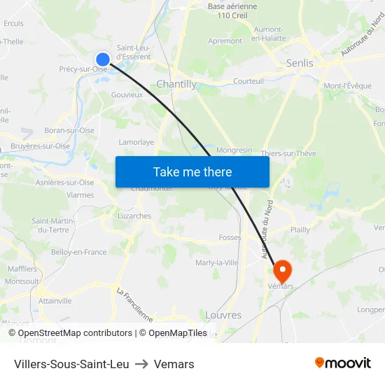 Villers-Sous-Saint-Leu to Vemars map
