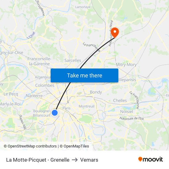 La Motte-Picquet - Grenelle to Vemars map