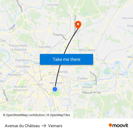 Avenue du Château to Vemars map